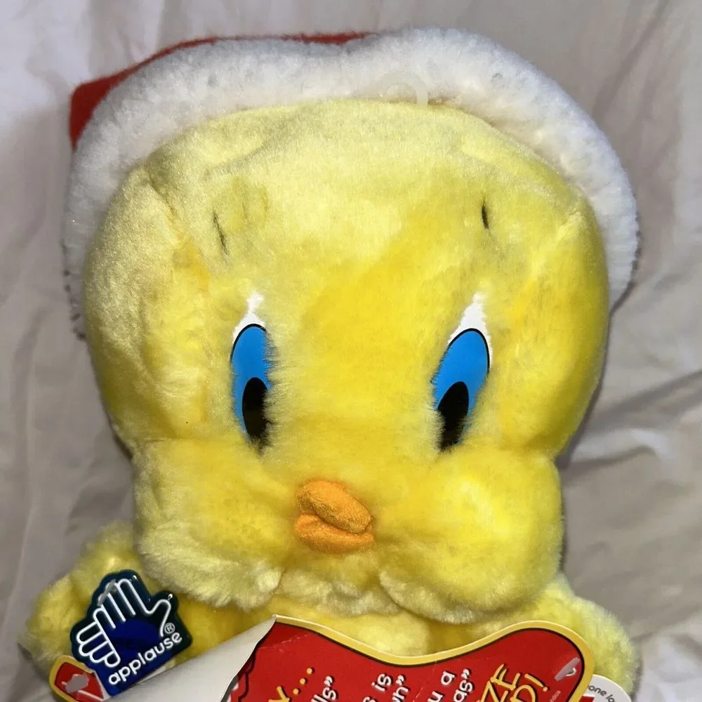 Vintage Tweety bird Christmas Plush Looney Tunes 1997 Applause Rare 18